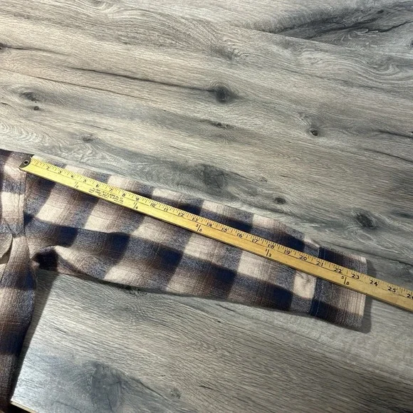Allen Wickfield Shirt Mens Large Button Up Wool Blend Plaid Flannel - Picture 9 of 11